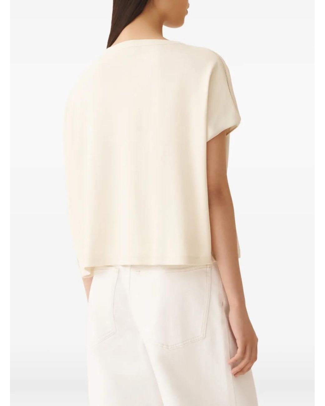 Fabiana Filippi Natural Round Neck T-Shirt