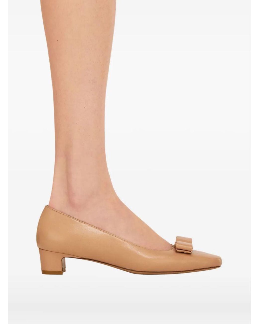 Ferragamo Brown Iconic Bow Pumps