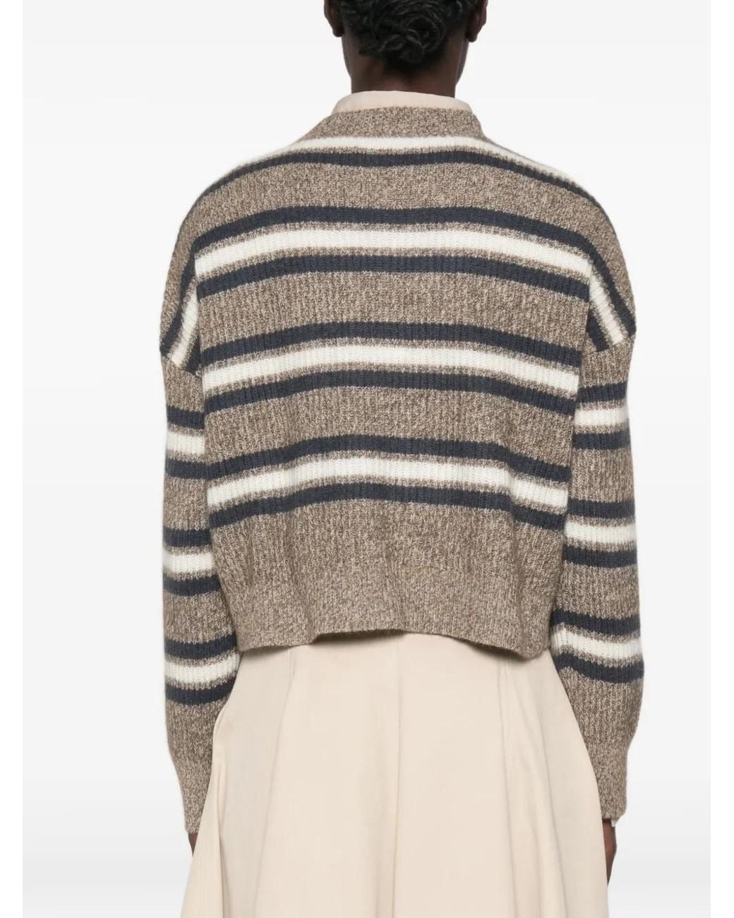 Pull Rayé Brunello Cucinelli en coloris Brown