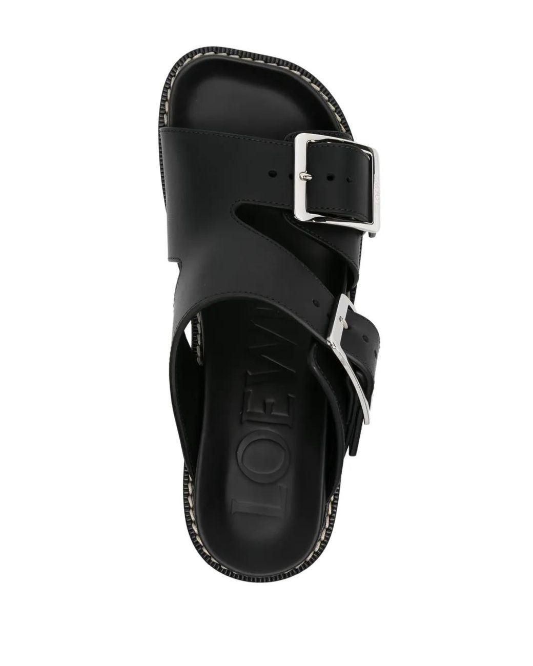 Loewe Black Ease Leather Sandals