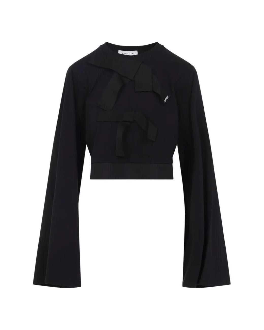 Lanvin Black Bow Long Sleeve Top