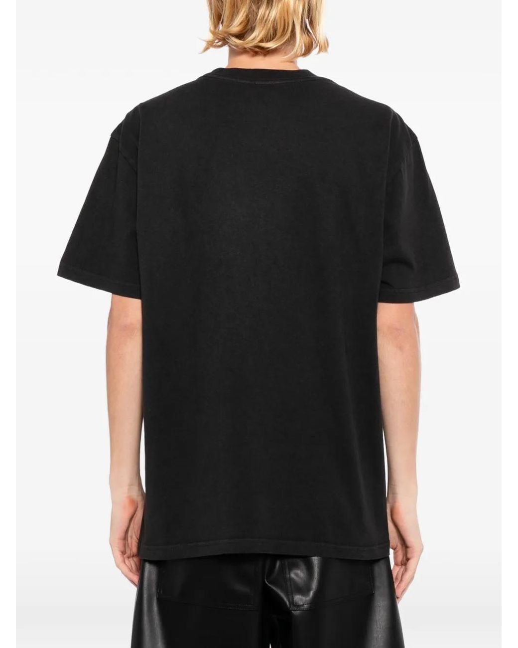 Melt Black T-Shirt En Coton À Col Rond for men