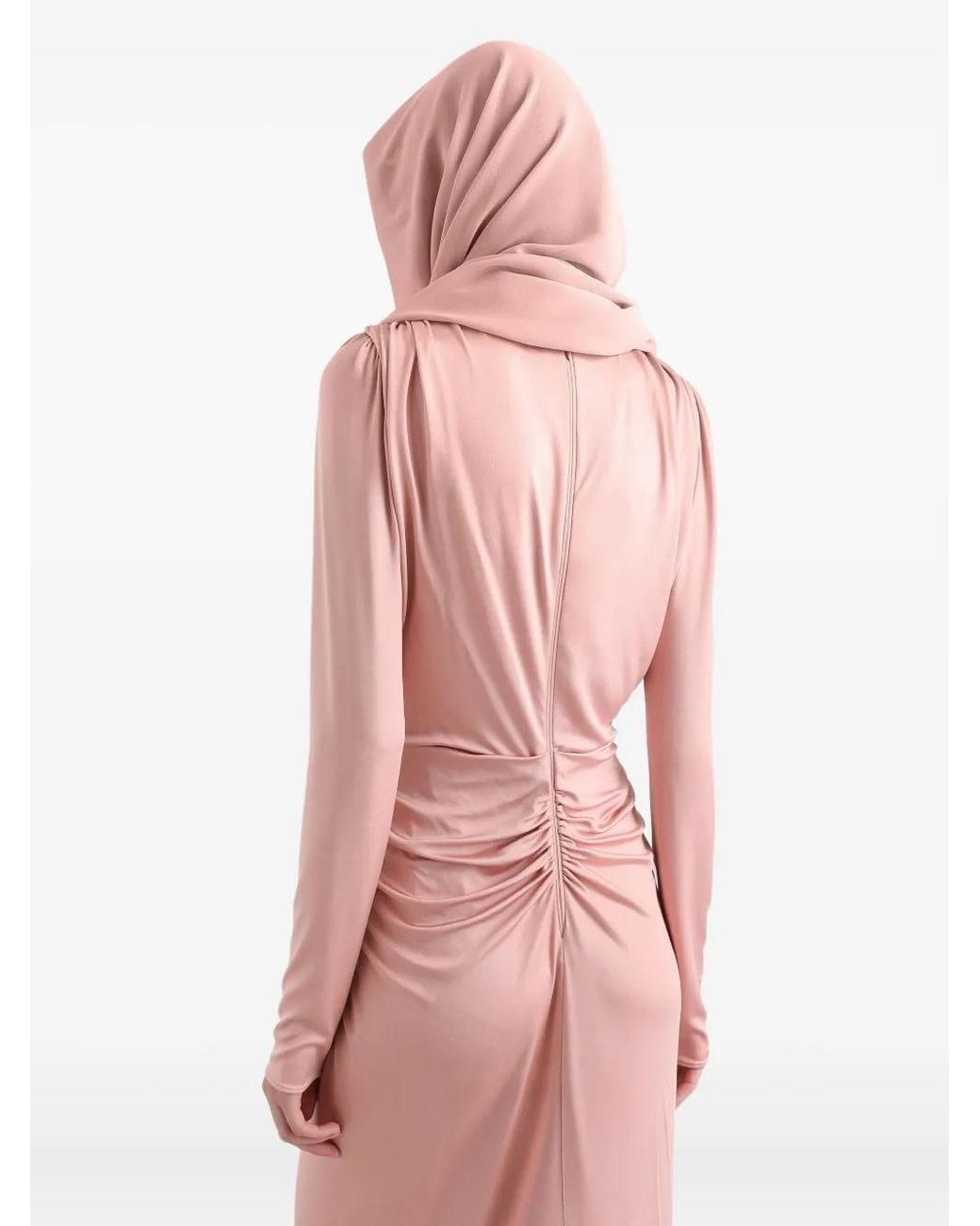 Dolce & Gabbana Pink Knot Long-Sleeve Dress