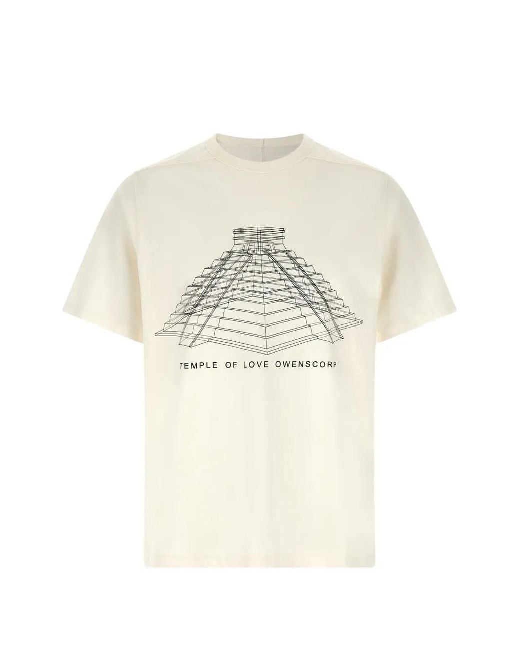 Rick Owens White Brad Printed Crew Neck T-Shirt for men