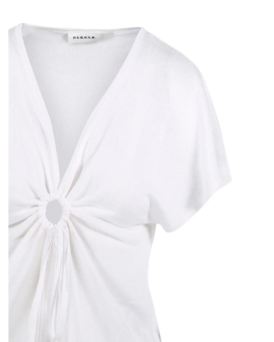 P.A.R.O.S.H. White Haut À Détail Noué