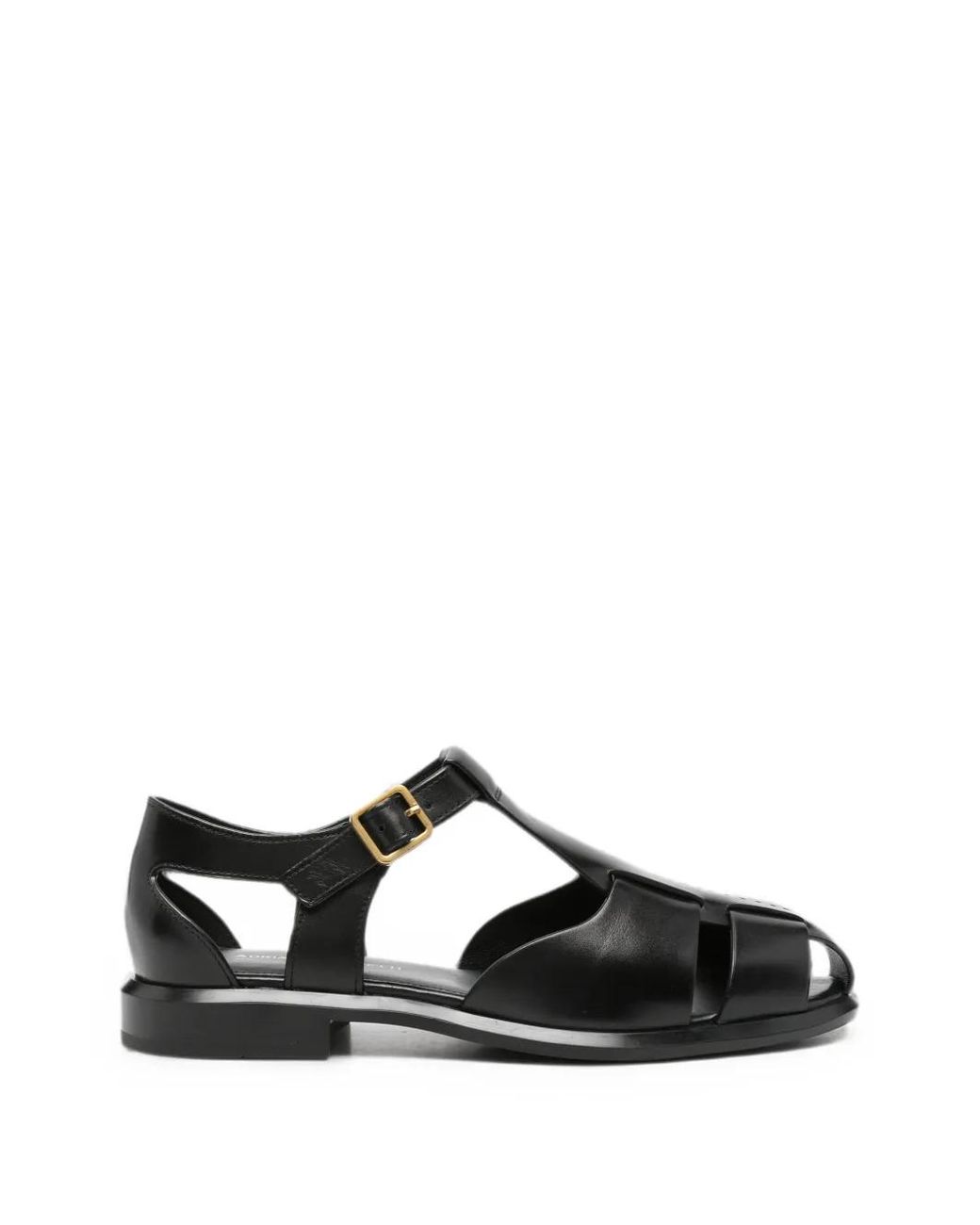 ADRIANNA FERETTI Black Buckle-Fastening Leather Sandals