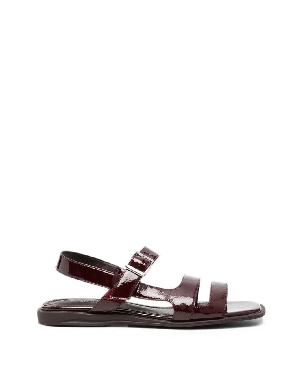 SERGIO MORETTI FIRENZE White Patent Buckle-Fastening Sandals