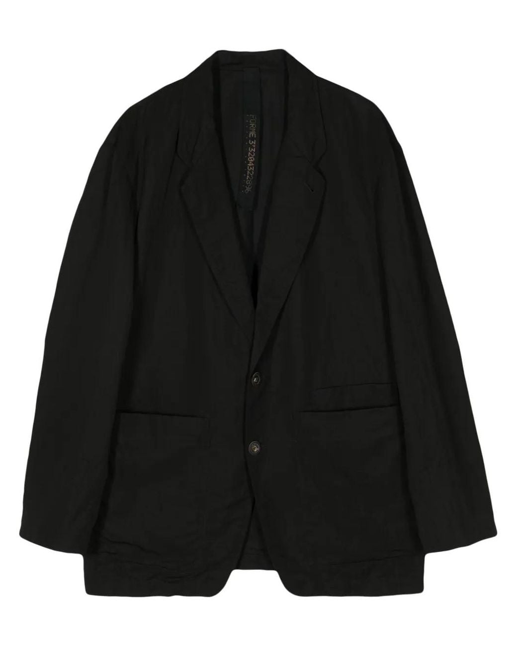 Forme D'expression Black Single-Breasted Blazer for men