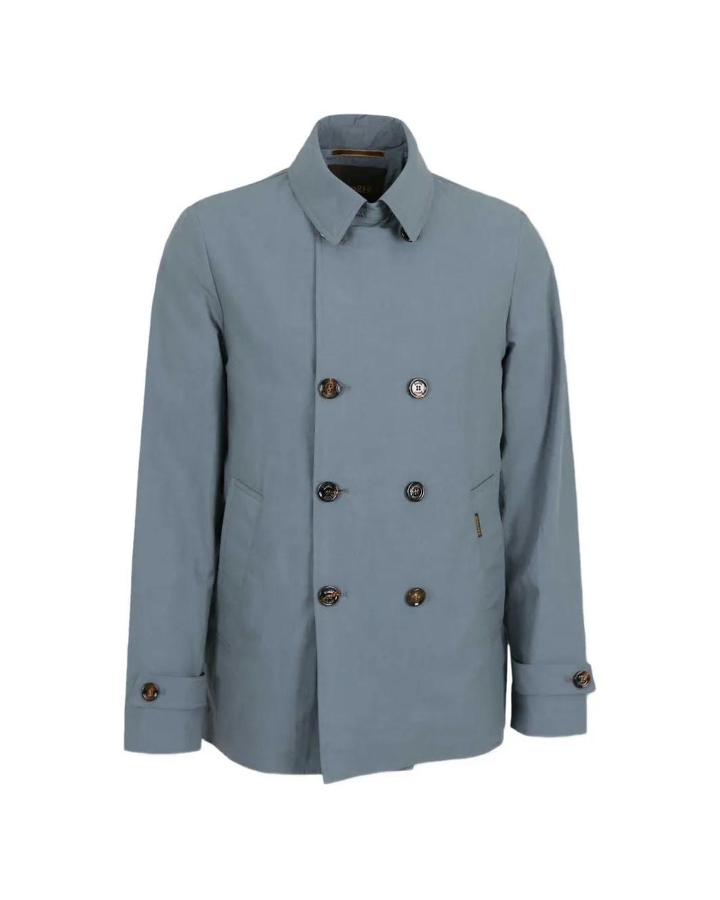 Moorer Blue Double-Breasted Coat for men