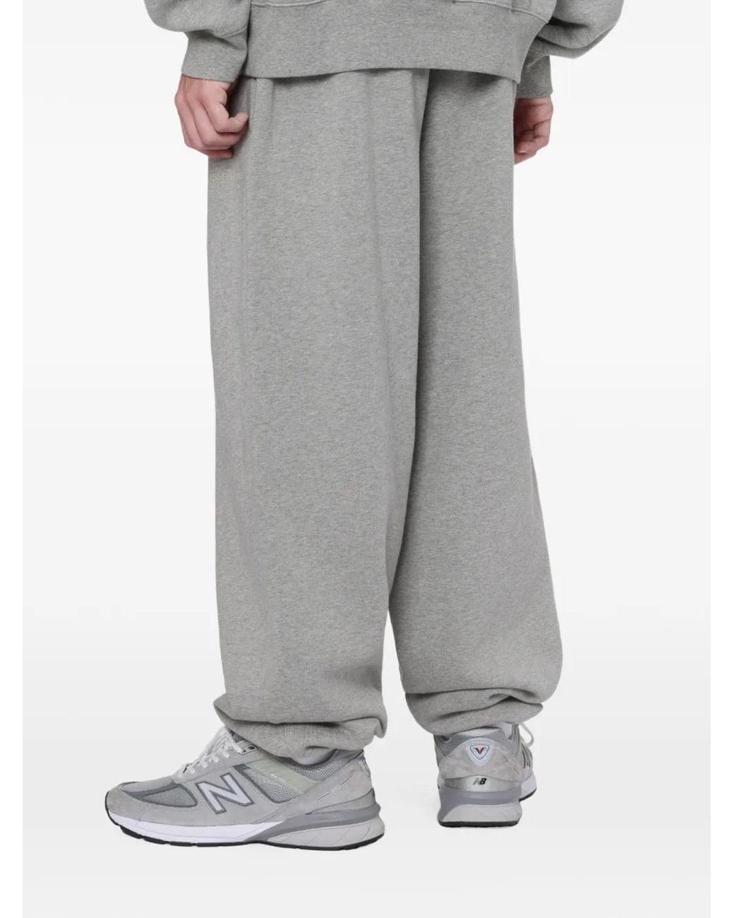 Essentials Gray Drawstring Track Pants for men