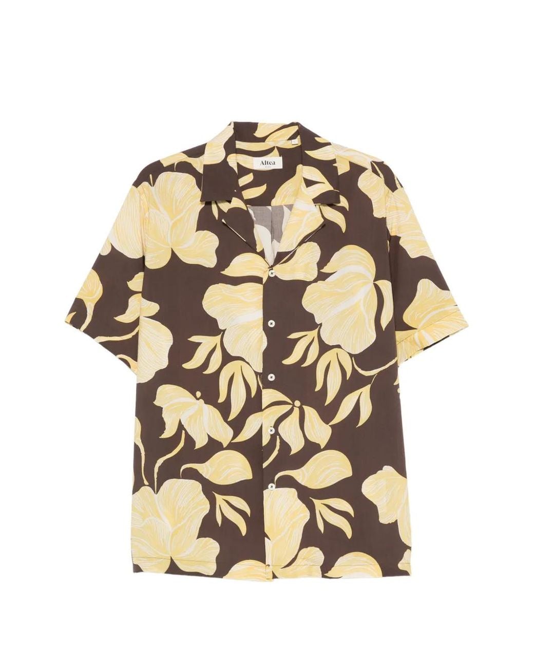 Altea Metallic Floral-Print Short-Sleeve Shirt for men
