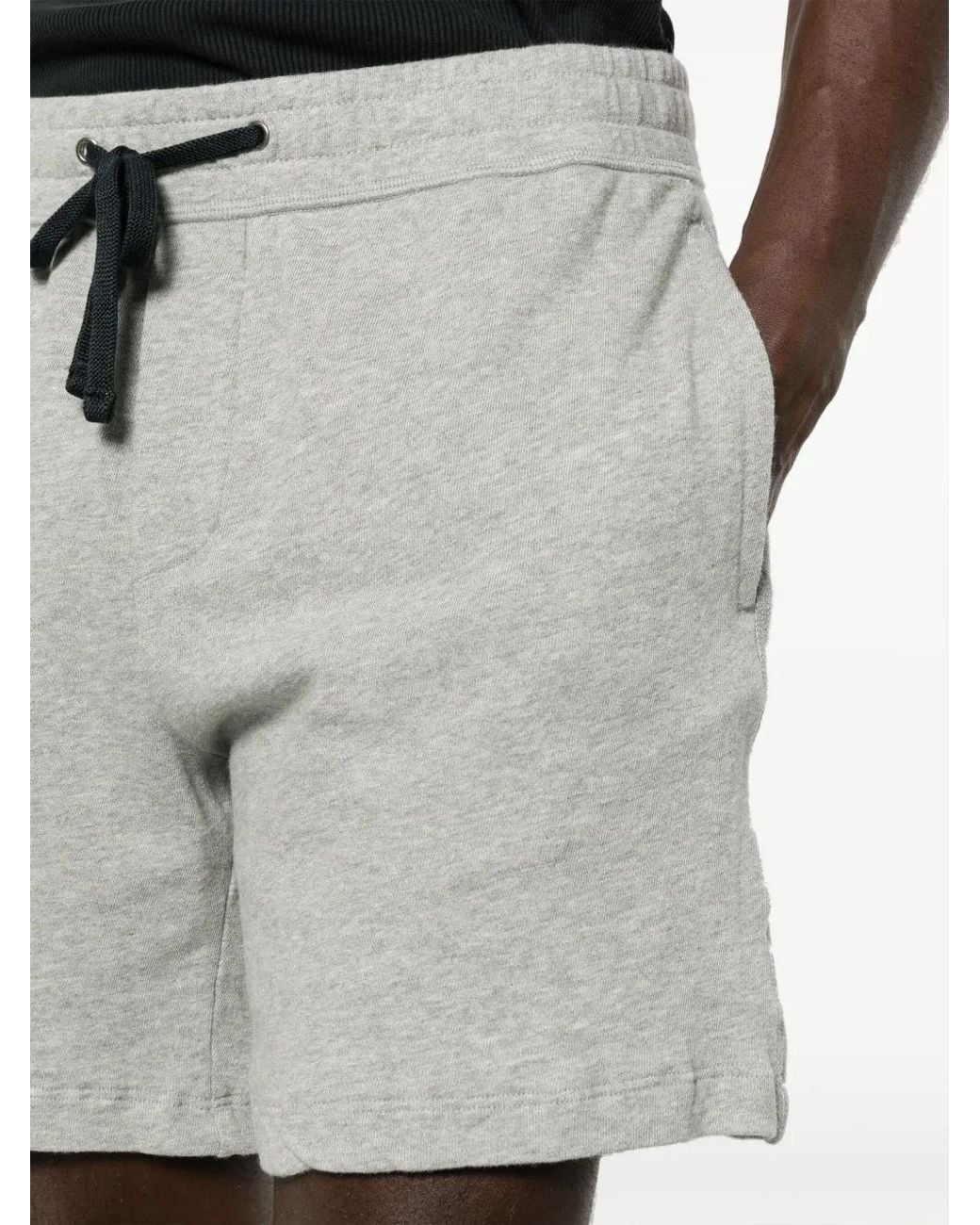 James Perse Gray Mélange-Effect Cotton Shorts for men