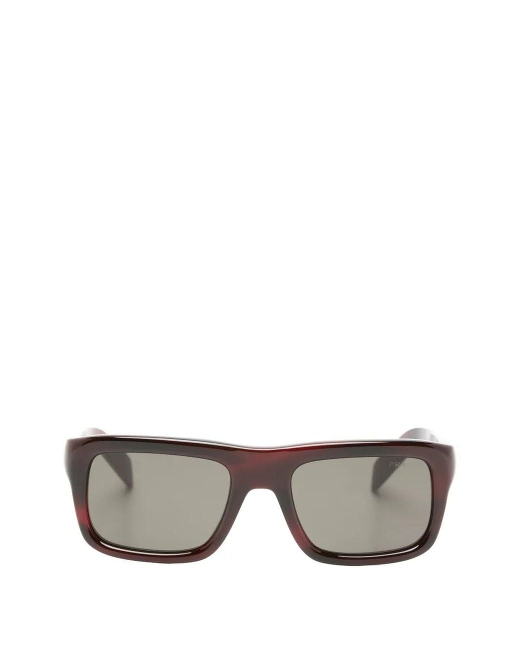 Prada Gray Lunettes De Soleil À Monture Rectangulaire