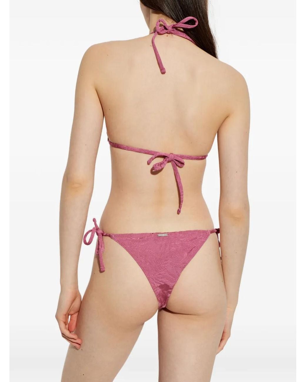 Emporio Armani Pink Foliage-Print Bikini