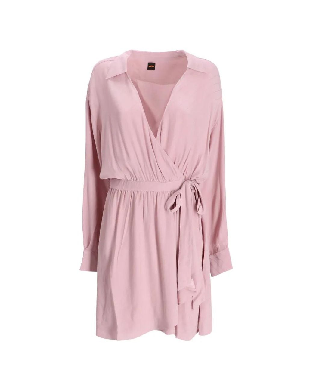 Boss Pink V-Neck Tie Dress