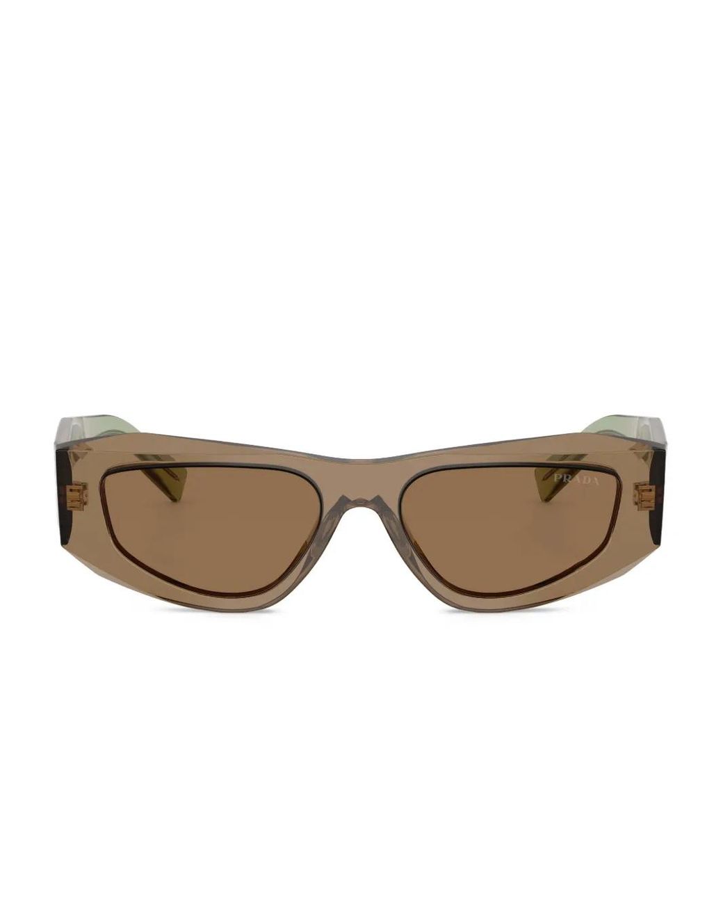 Prada Brown Symbole Rectangular-Frame Sunglasses for men