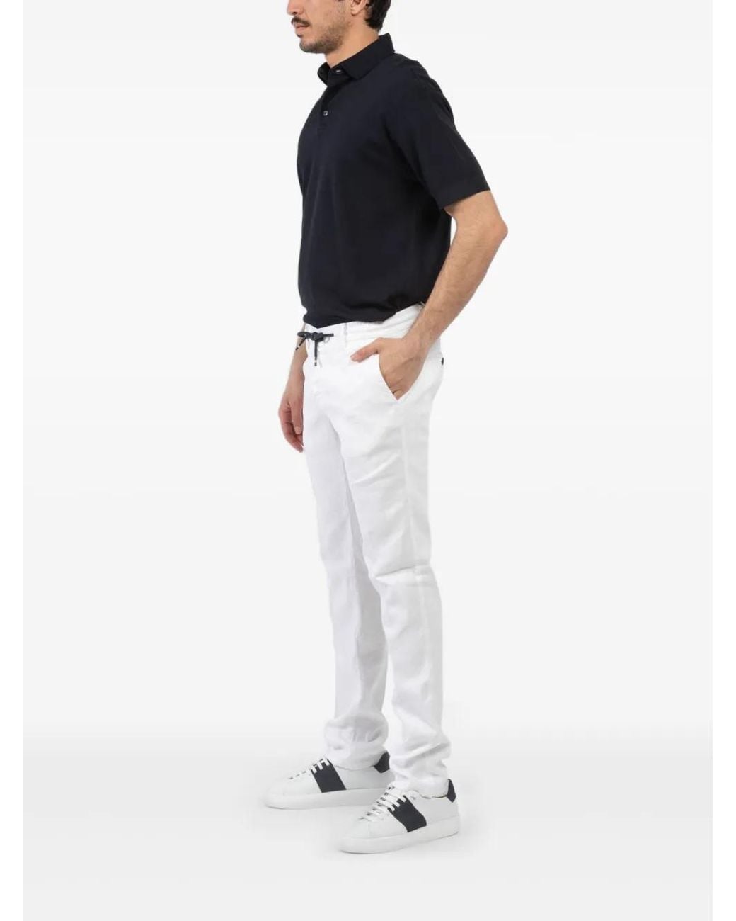 Mason's White Drawstring Trousers for men