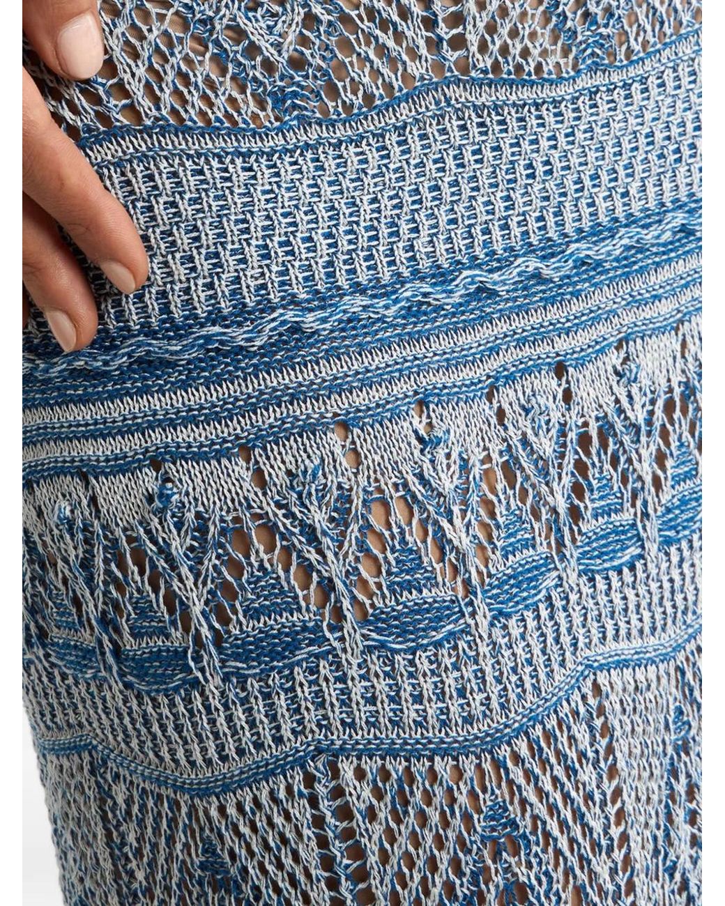 Falda larga con volantes Etro de color Blue