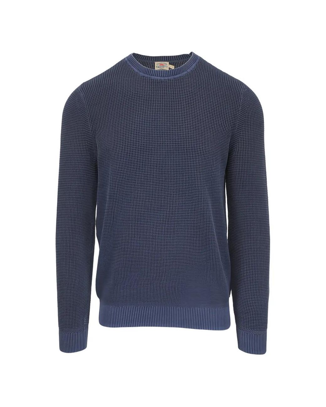 Faherty Brand Blue Crewneck Long-Sleeve Knitted Sweater for men