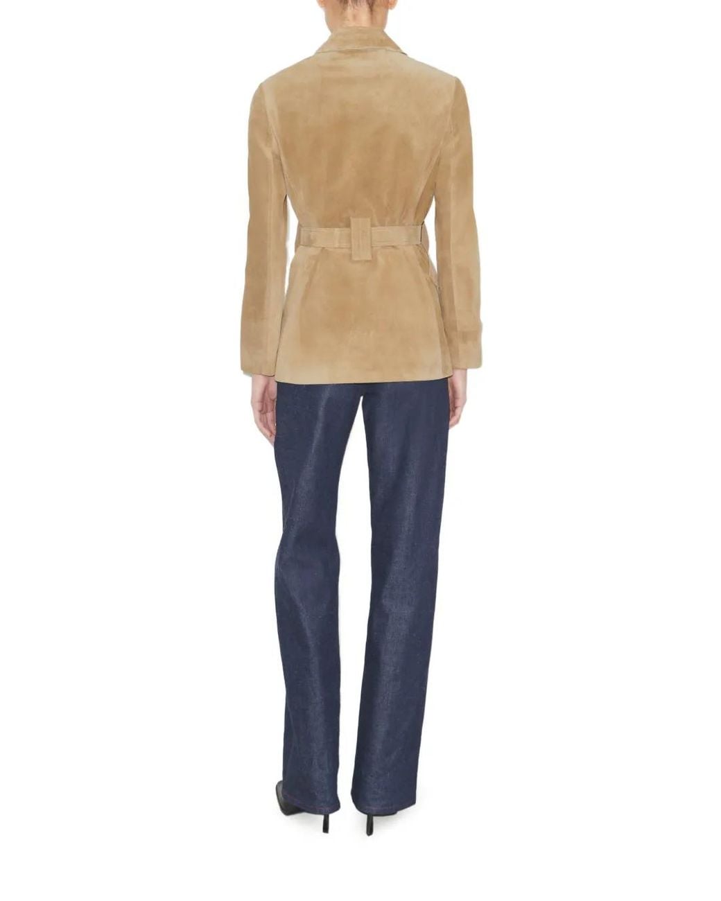 Tory Burch Natural Belted Suede Jacket