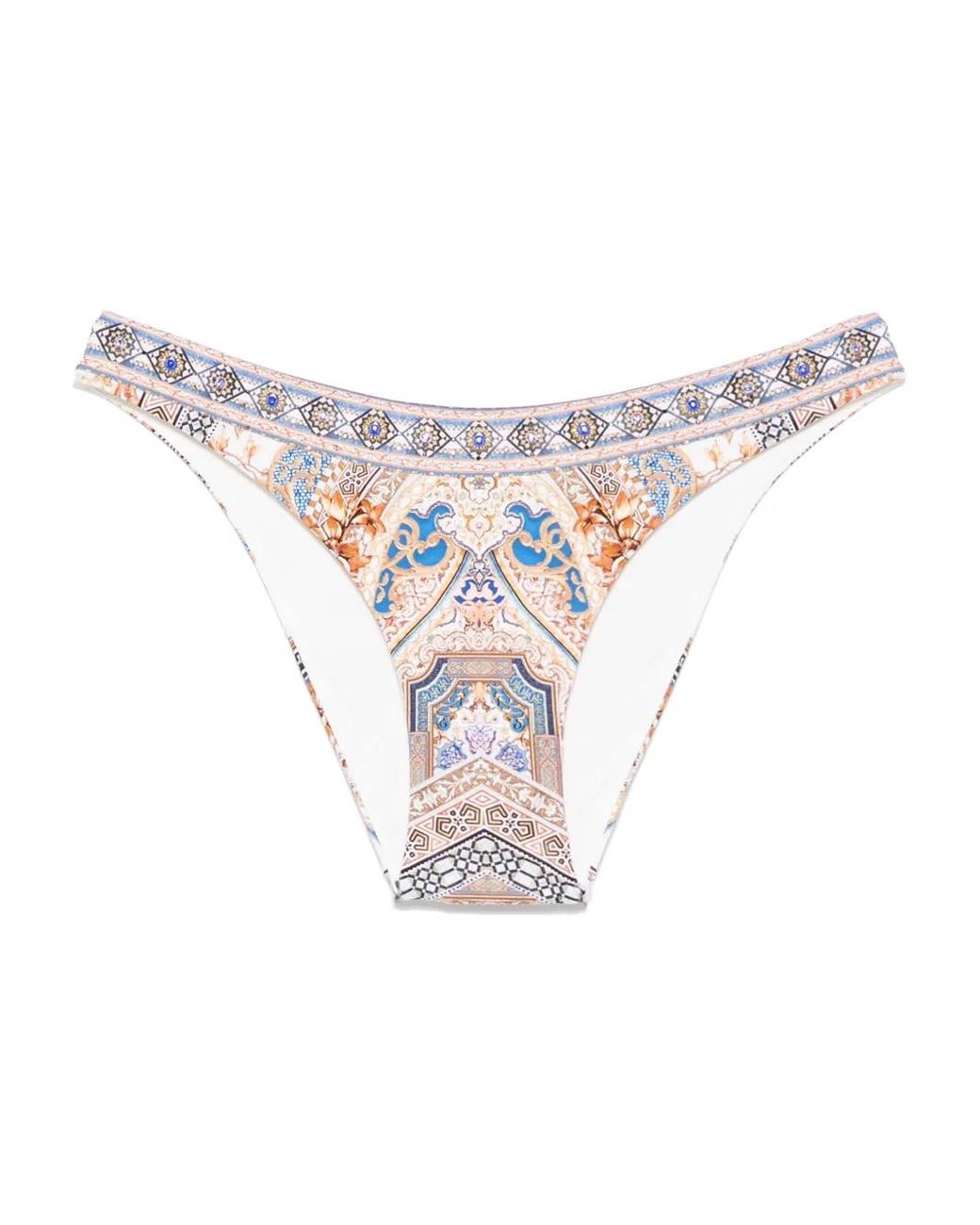 Camilla White Make Me Your Mosaic-Print Bikini Bottoms