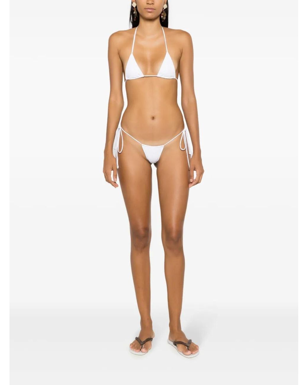 Amir Slama White Halterneck Triangle Bikini