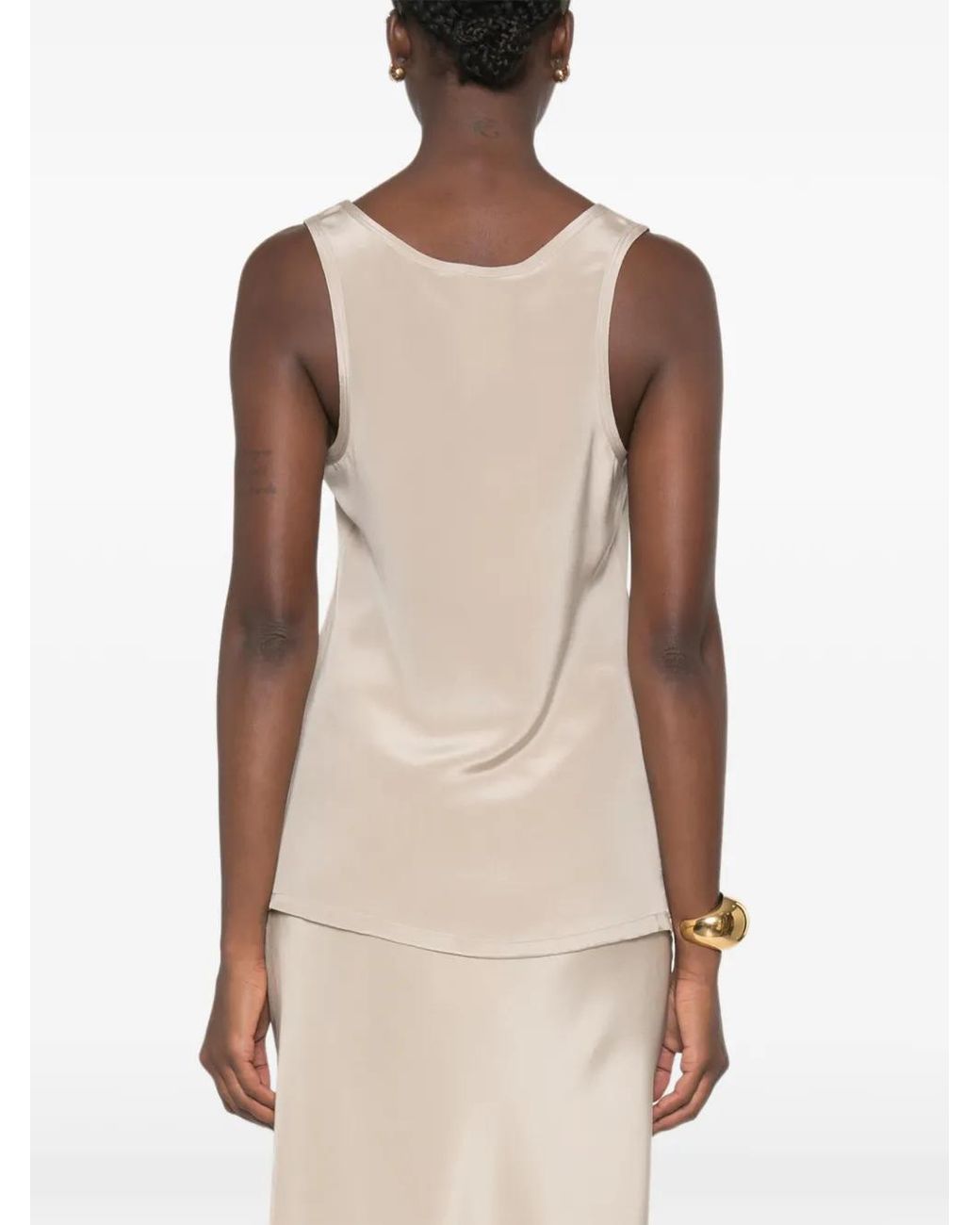 Max Mara Natural Satin-Finish Sleeveless Top