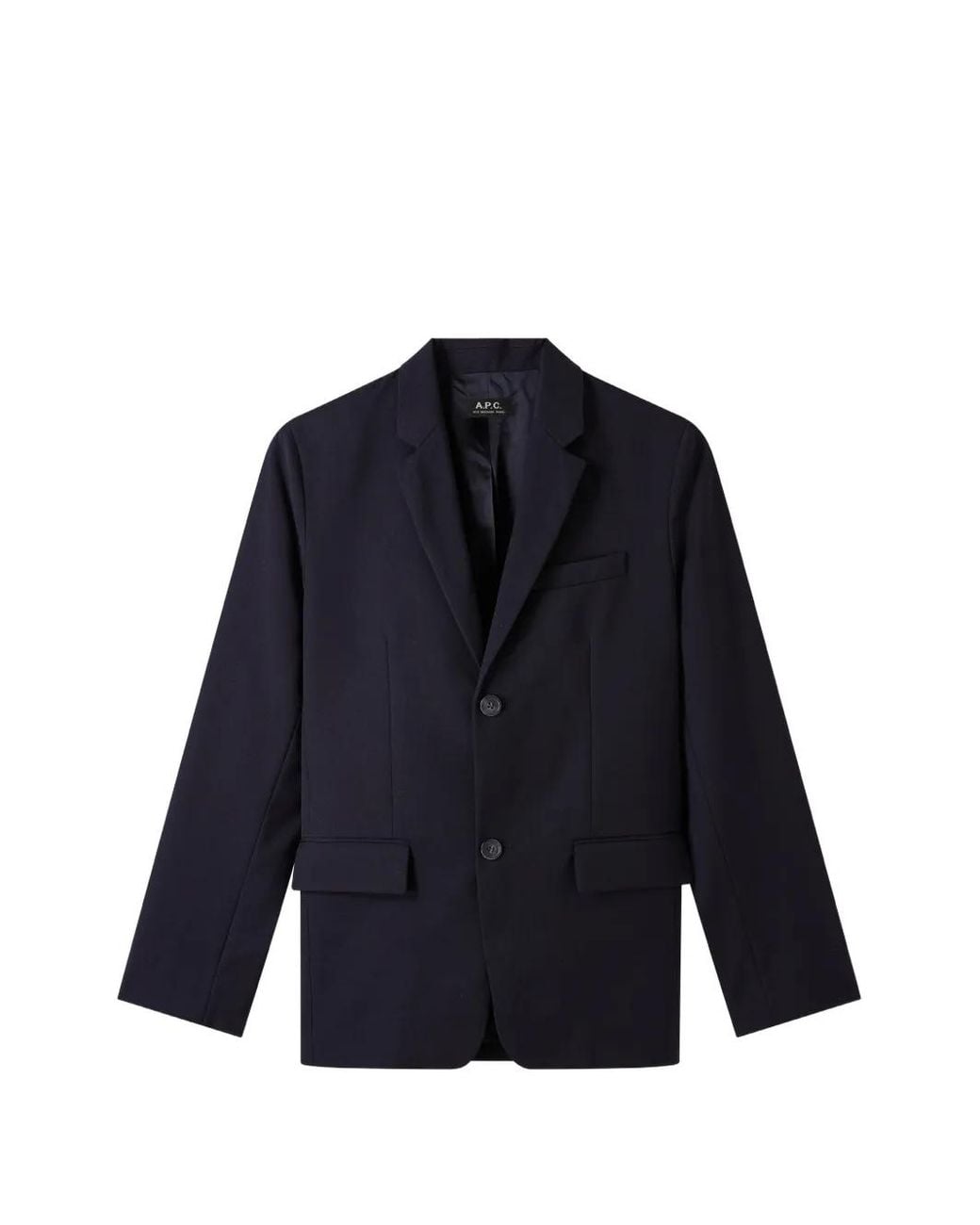 A.P.C. Blue Harry Single-Breasted Wool Jacket for men
