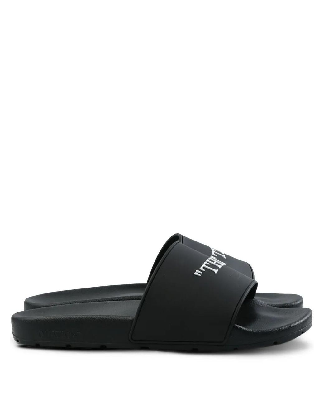 Off-White c/o Virgil Abloh Black Text-Embellished Slides for men