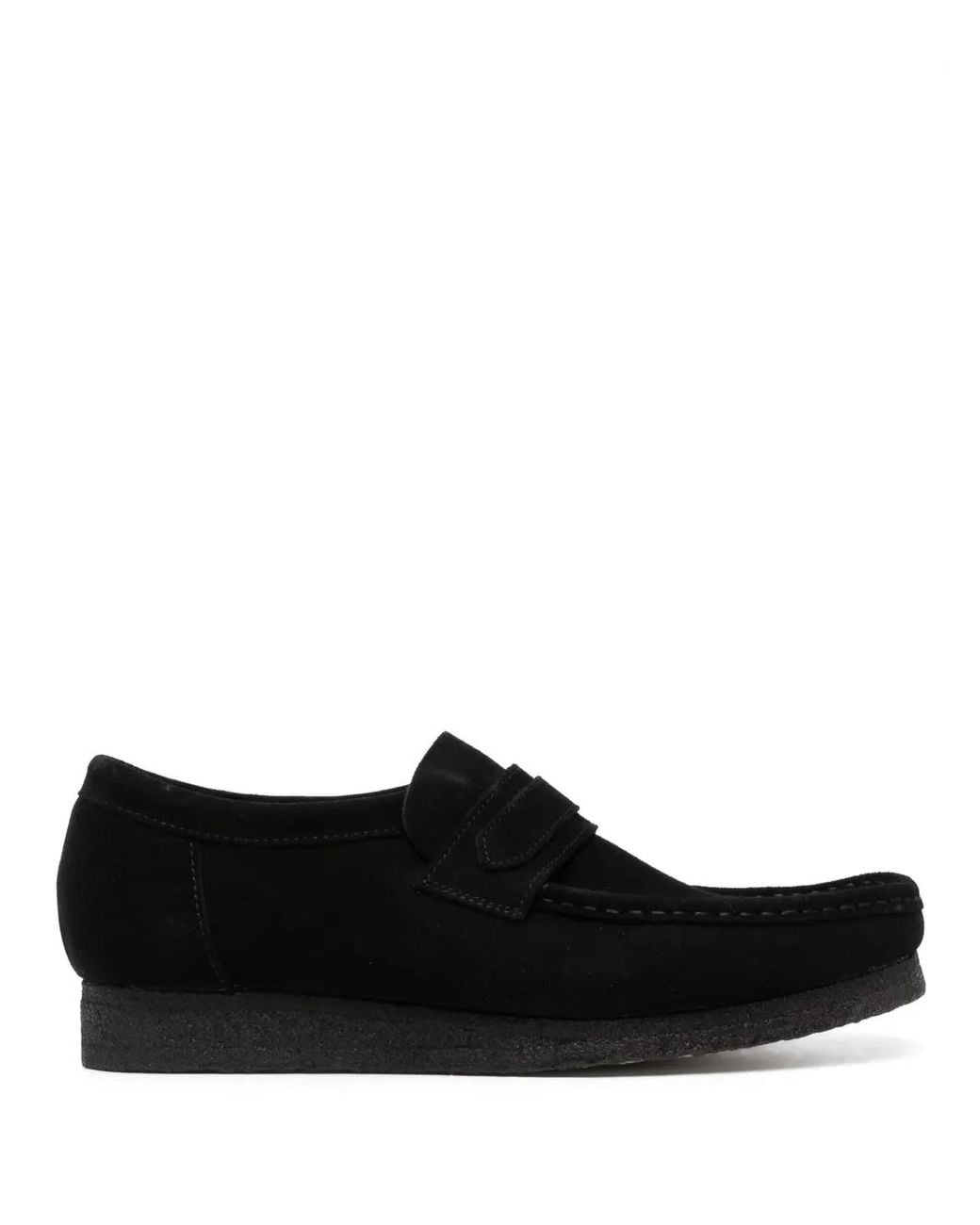 Clarks Black Wallabee Suede Loafers for men