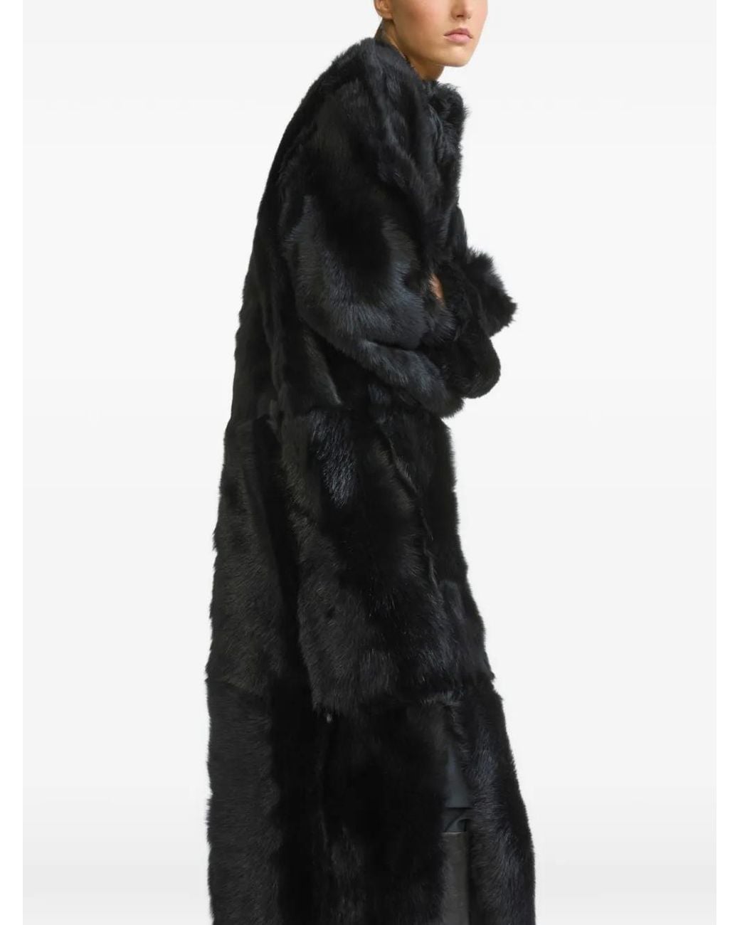 Yves Salomon Black Toscana Coat