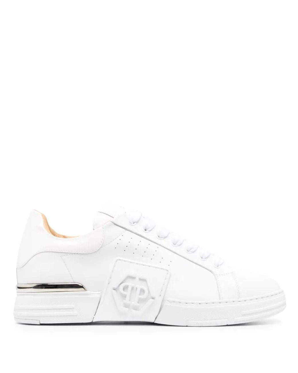 Philipp Plein White Hexagon Low-Top Sneakers