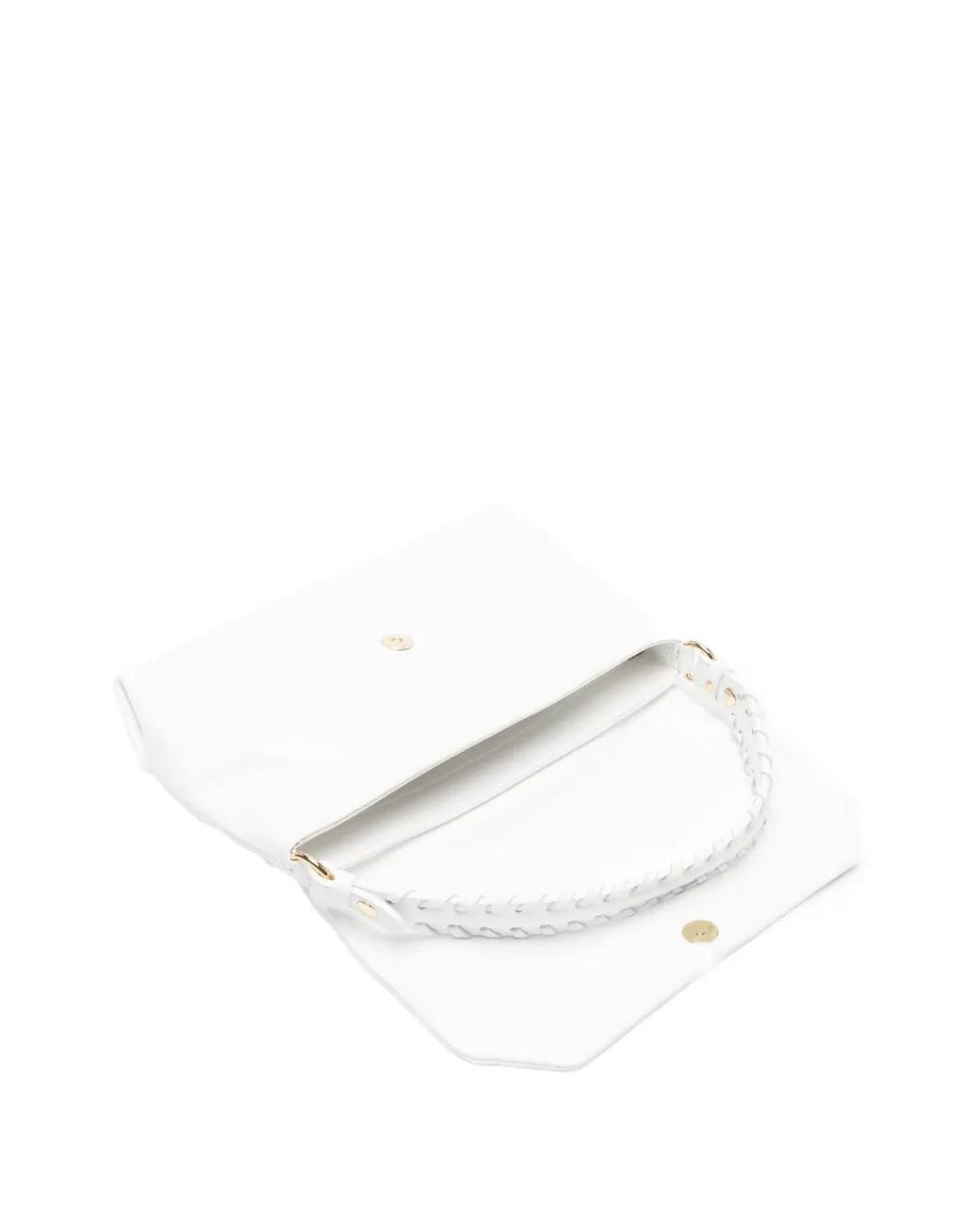 Marc Ellis White Eloide Braided-Handle Logo-Plaque Shoulder Bag