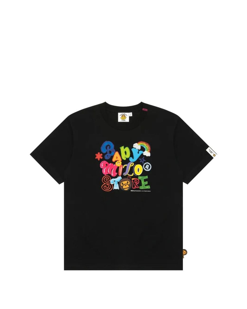 *BABY MILO® STORE BY *A BATHING APE® Black Graphic Crew-Neck T-Shirt