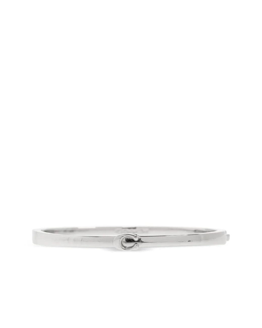 COACH White Horseshoe Bangle Bracelet