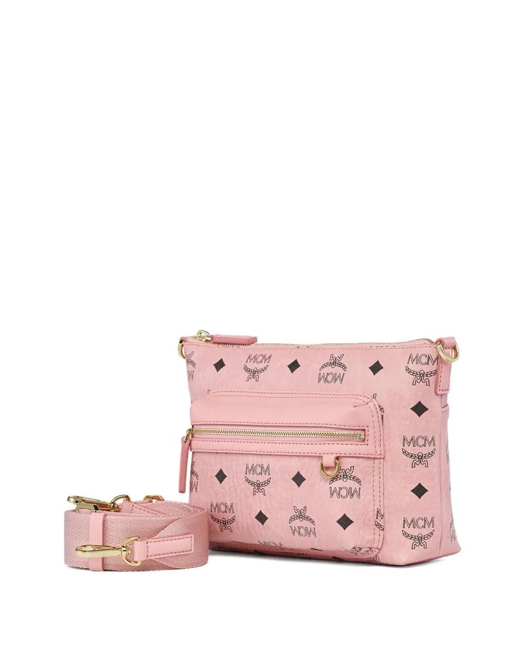 MCM Pink Aren Visetos Mini Crossbody Bag