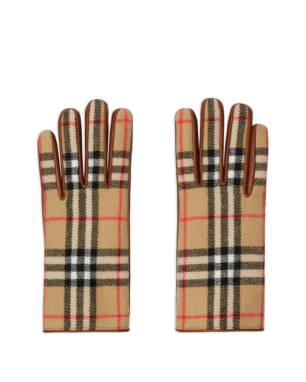 Burberry Natural Check-Pattern Gloves