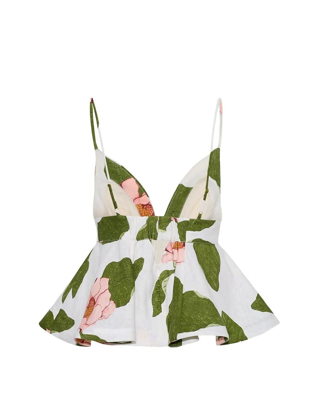 Cara Cara Green Floral-Print Peplum Top