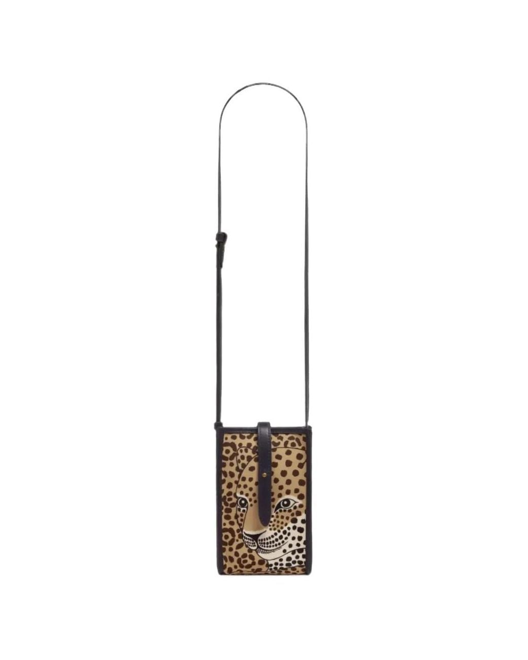 Inoui Edition White Mini Caprice Felis Leopard-Print Cross Body Bag