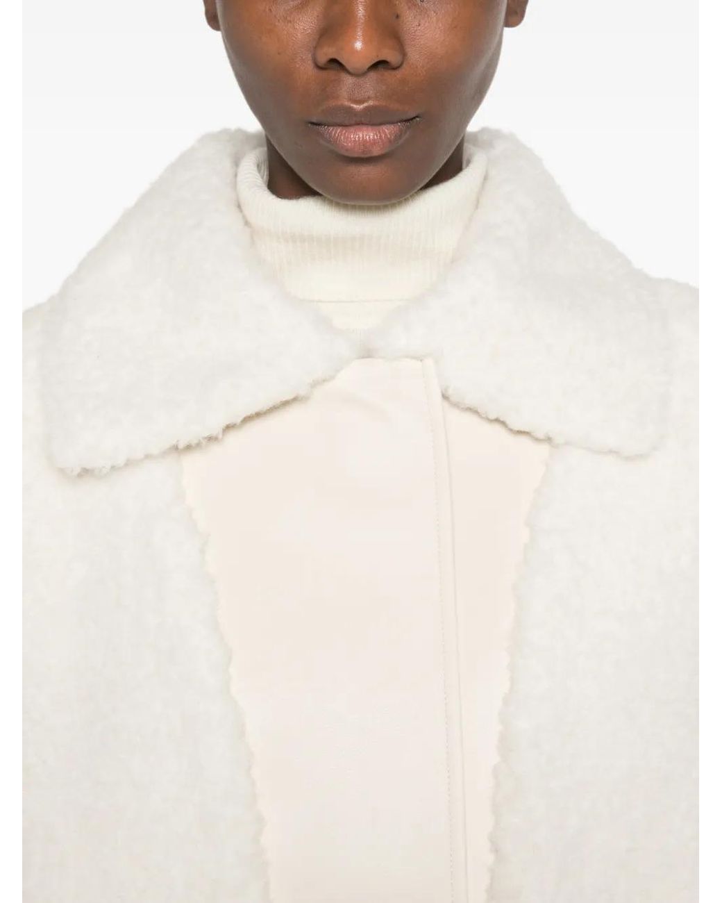 Sportmax White Buckle-Collar Jacket