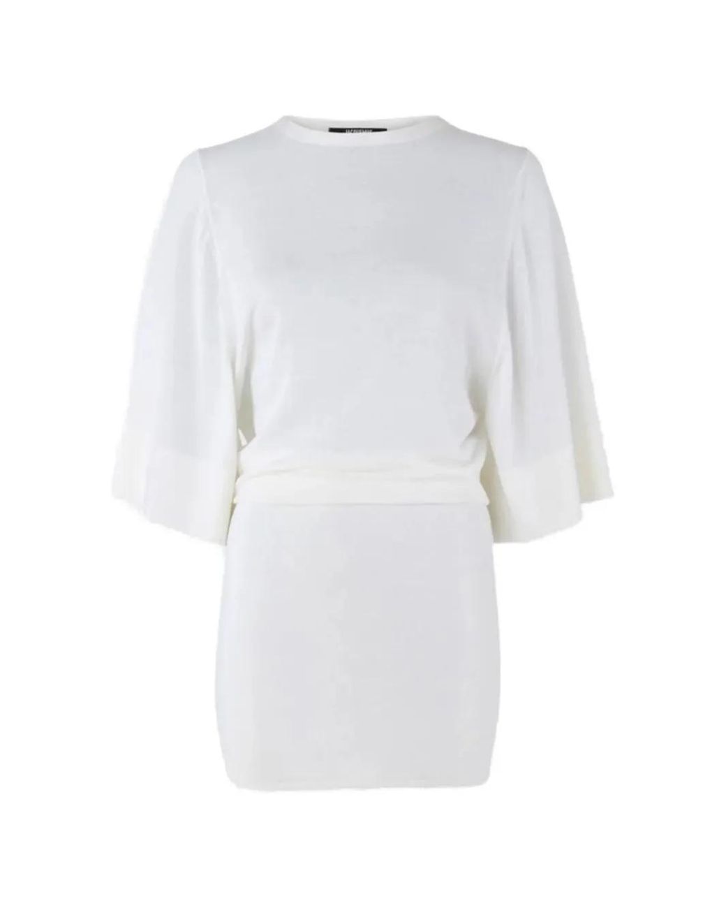 Jacquemus White Round-Neck Mini Dress