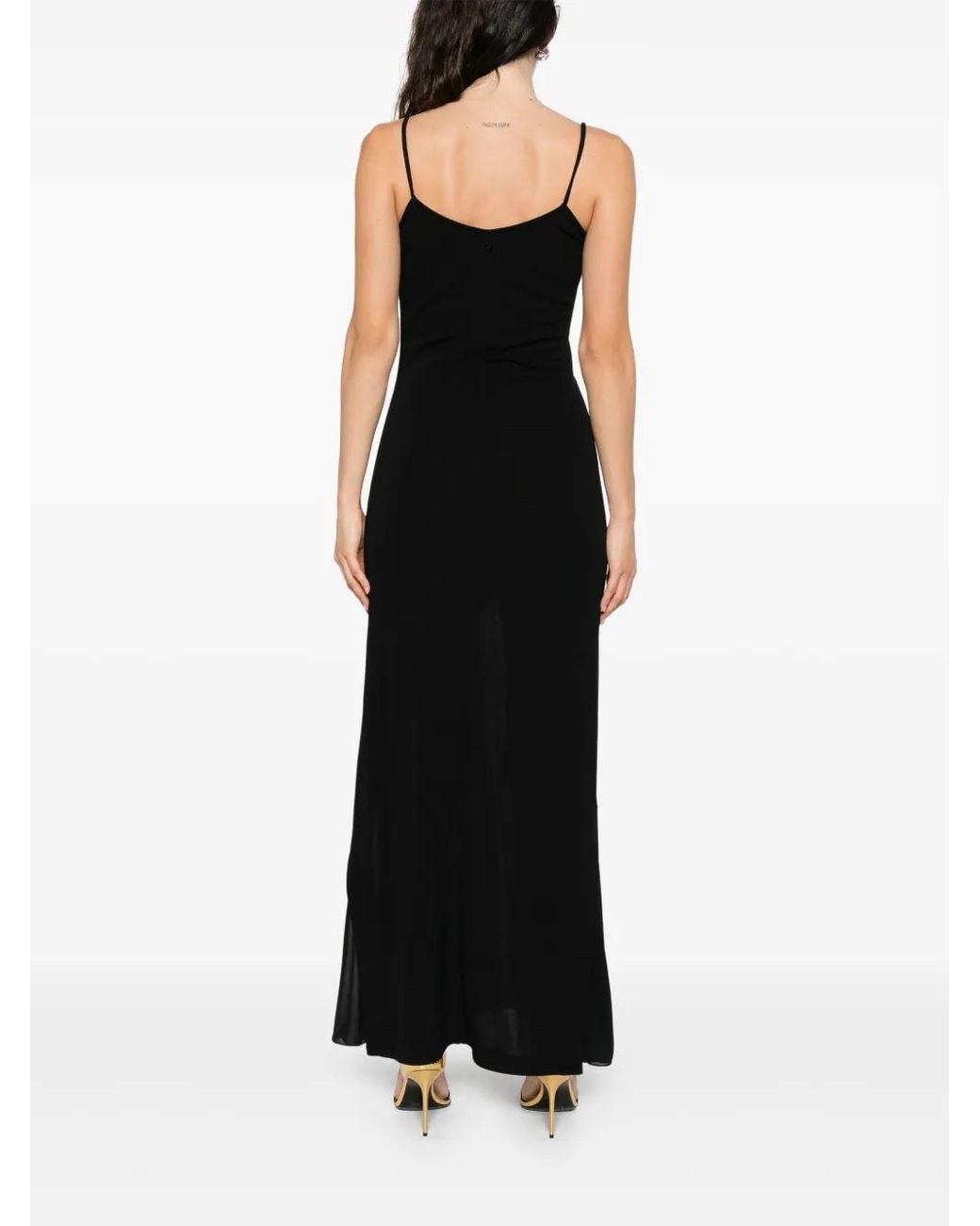 Giorgio Armani Jersey Midi Dress in Black | Lyst