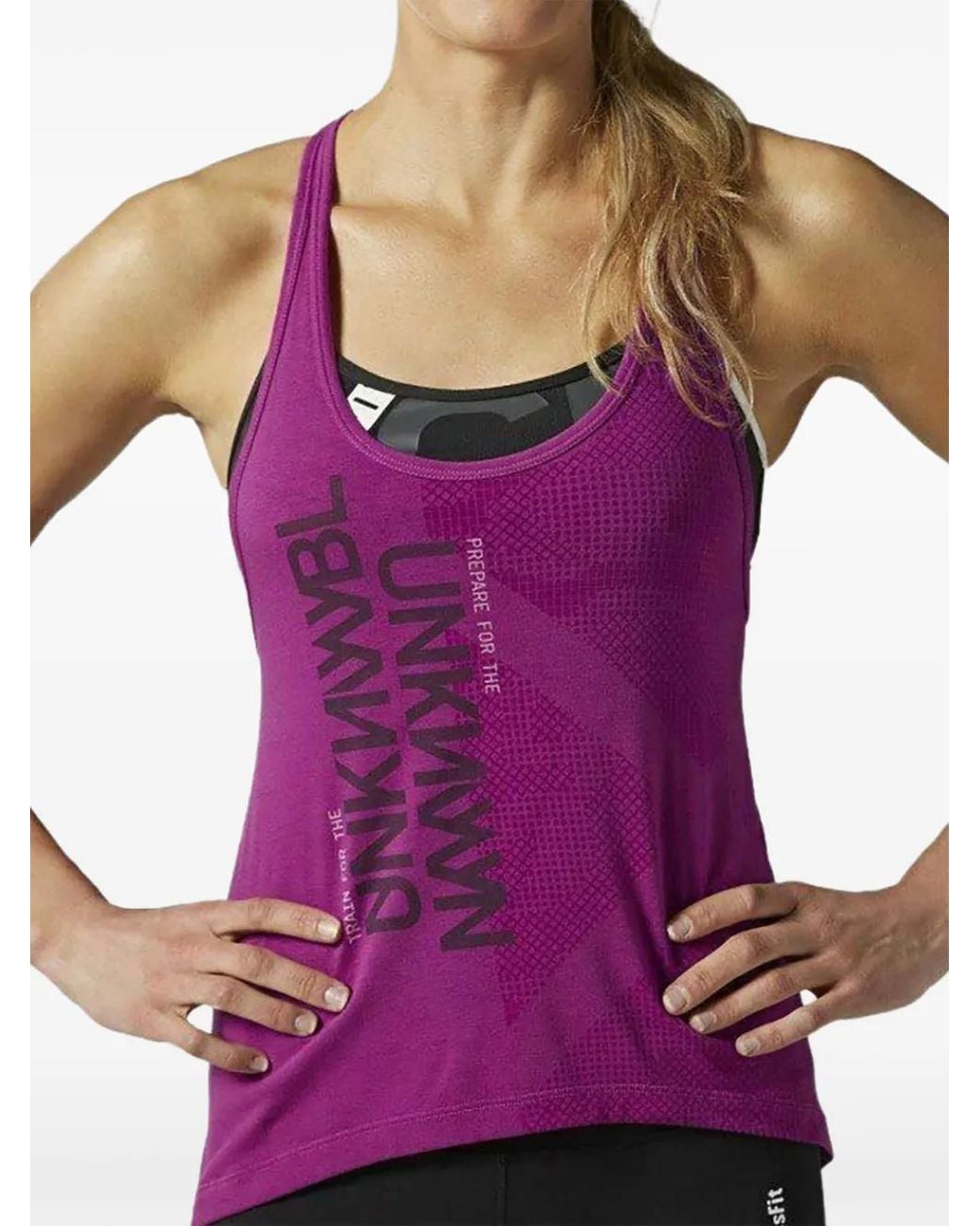 Reebok Purple Crossback Muscle T-Shirt