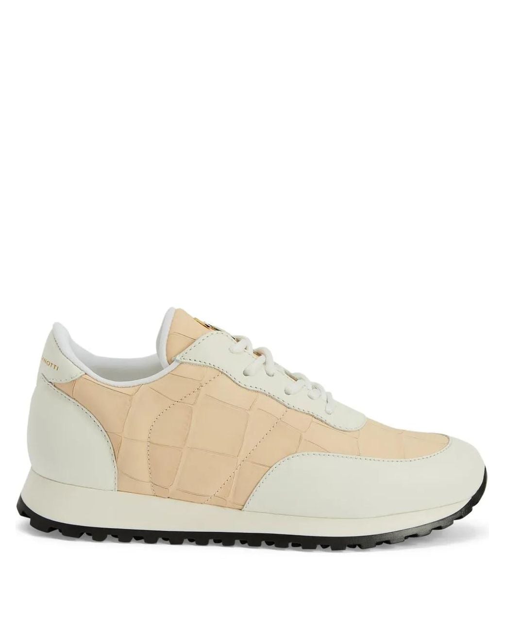 Giuseppe Zanotti White Jimi Crocodile-Effect Leather Sneakers