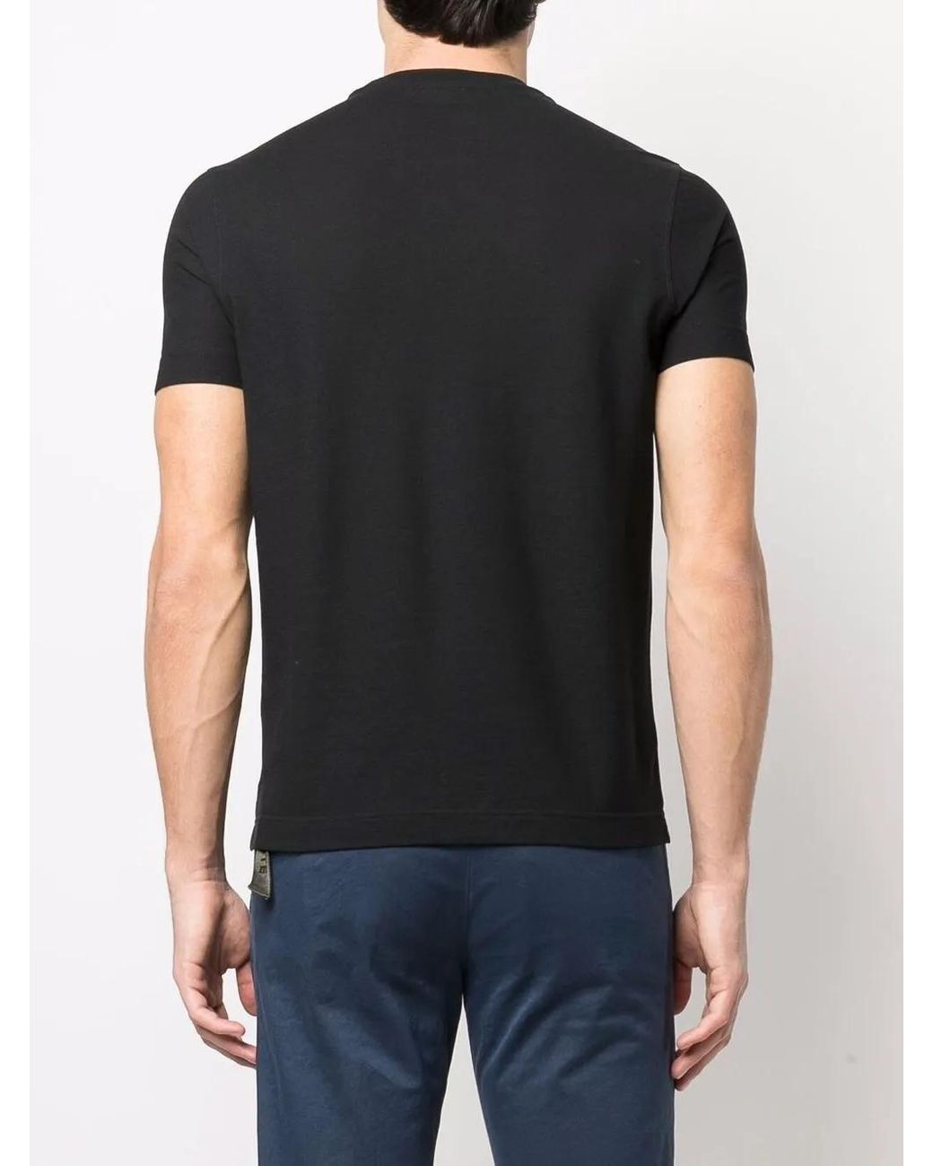 Zanone Black Short-Sleeved Cotton T-Shirt for men