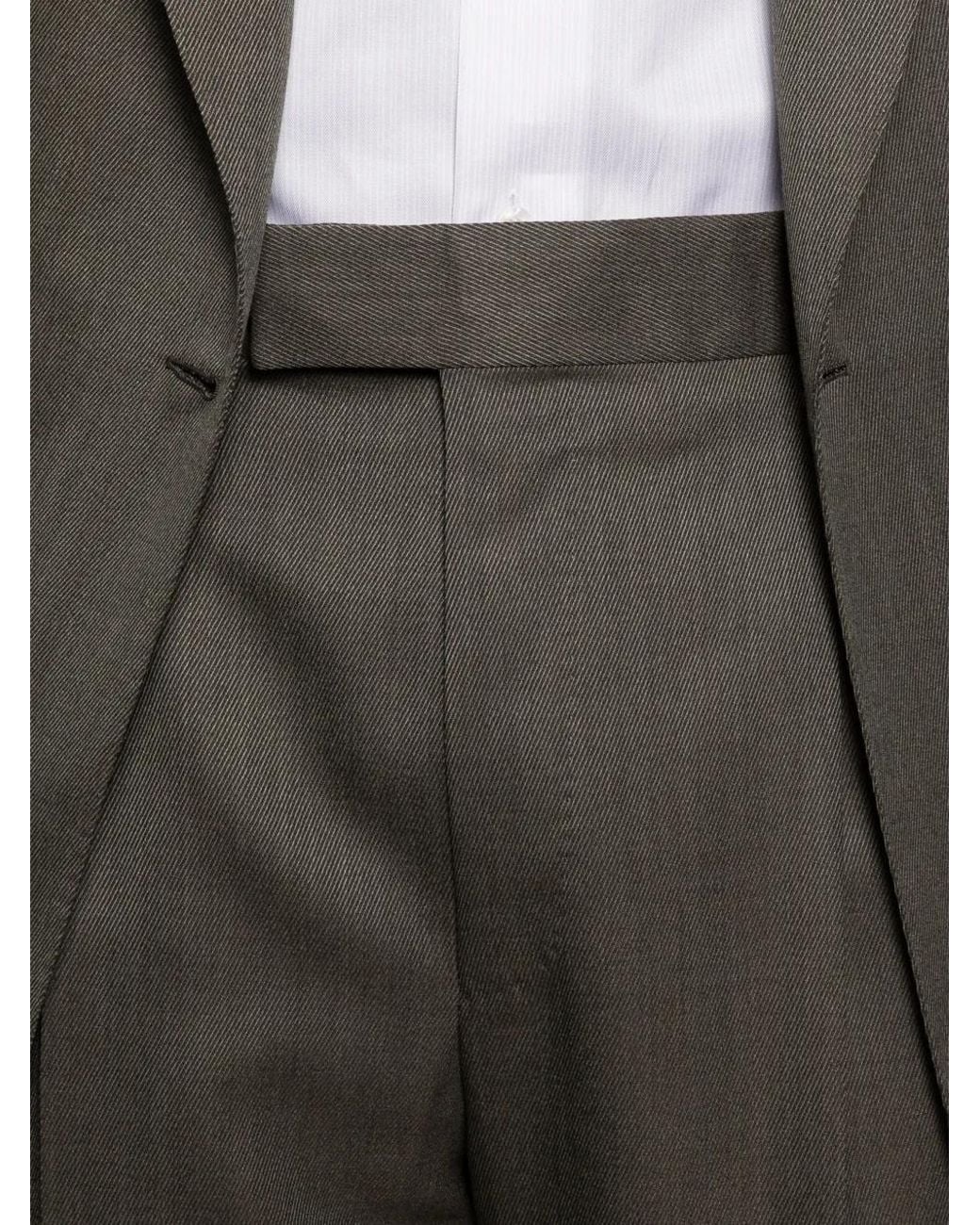 Zegna Gray Double-Breasted Wool Suit for men
