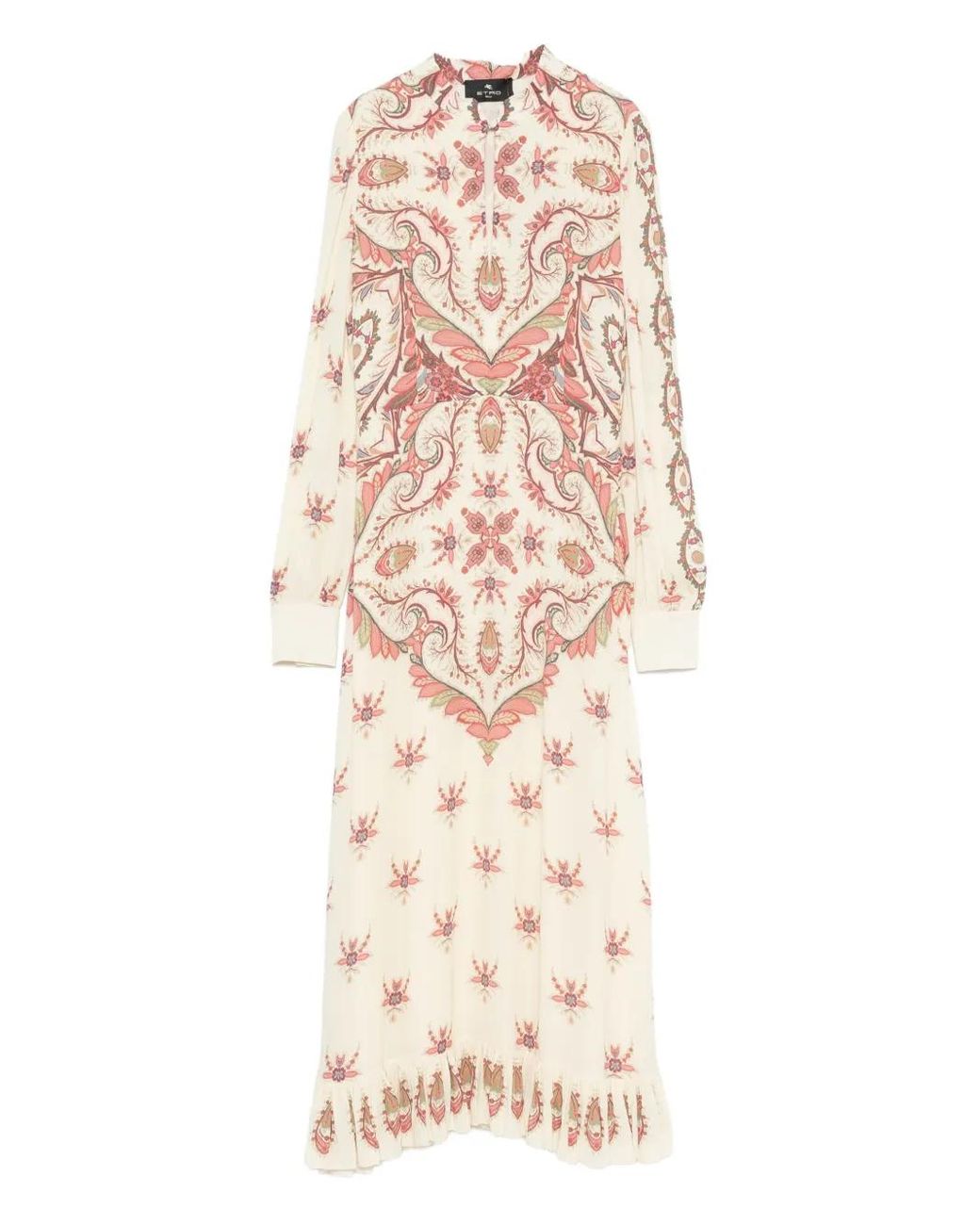 Etro White Paisley-Print Midi Dress