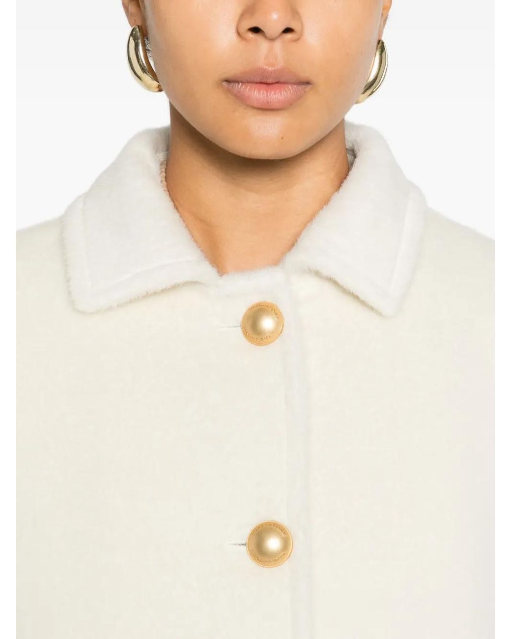 Cappotto Con Bottoni di Tagliatore in White