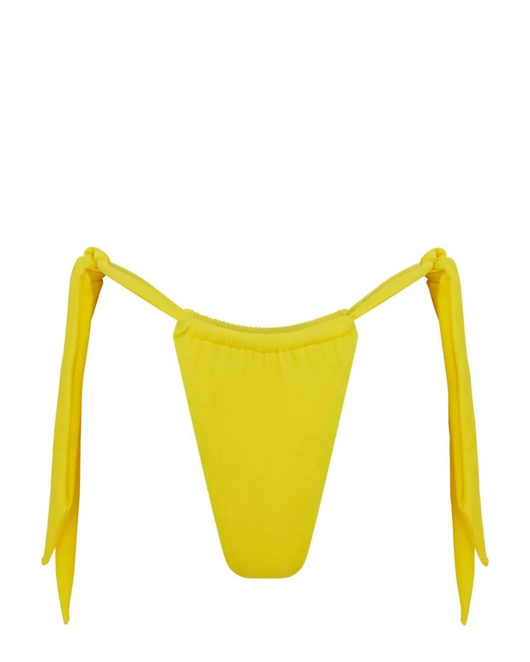 Let's Swim Yellow Side Tie-Fastening Bikini Bottoms