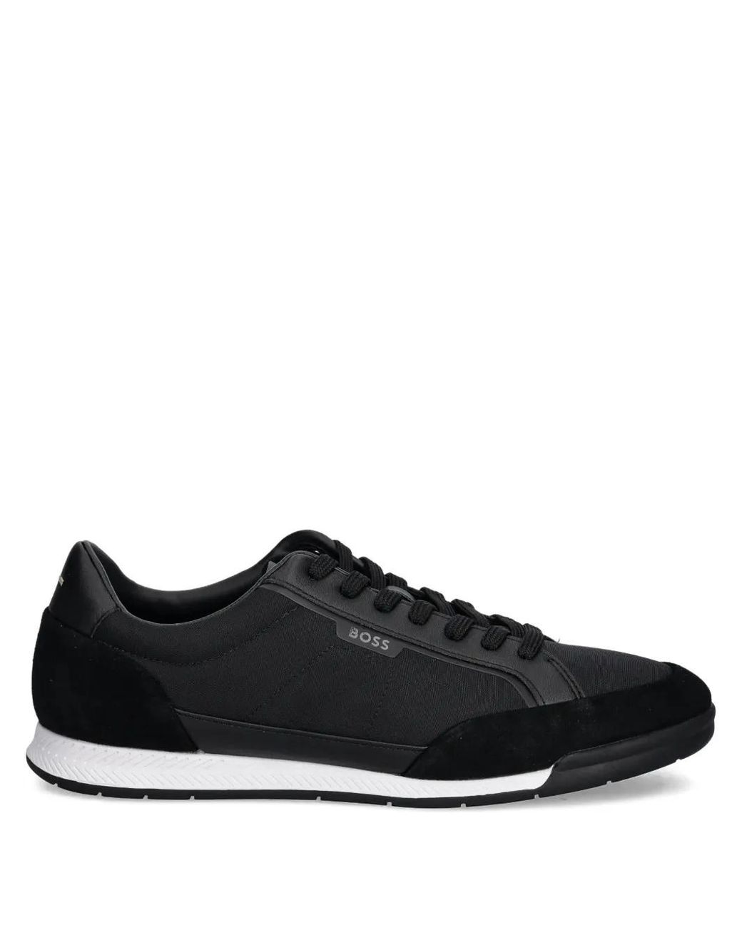 Boss Black Panelled Lace-Up Low-Top Sneakers for men